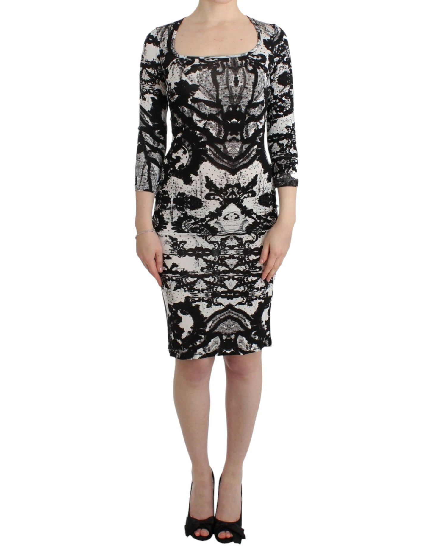 Elegante vestido tubo de jersey estampado