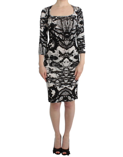 Elegante vestido tubo de jersey estampado