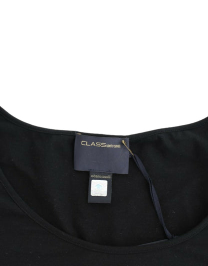 Elegante top negro con mangas cortas