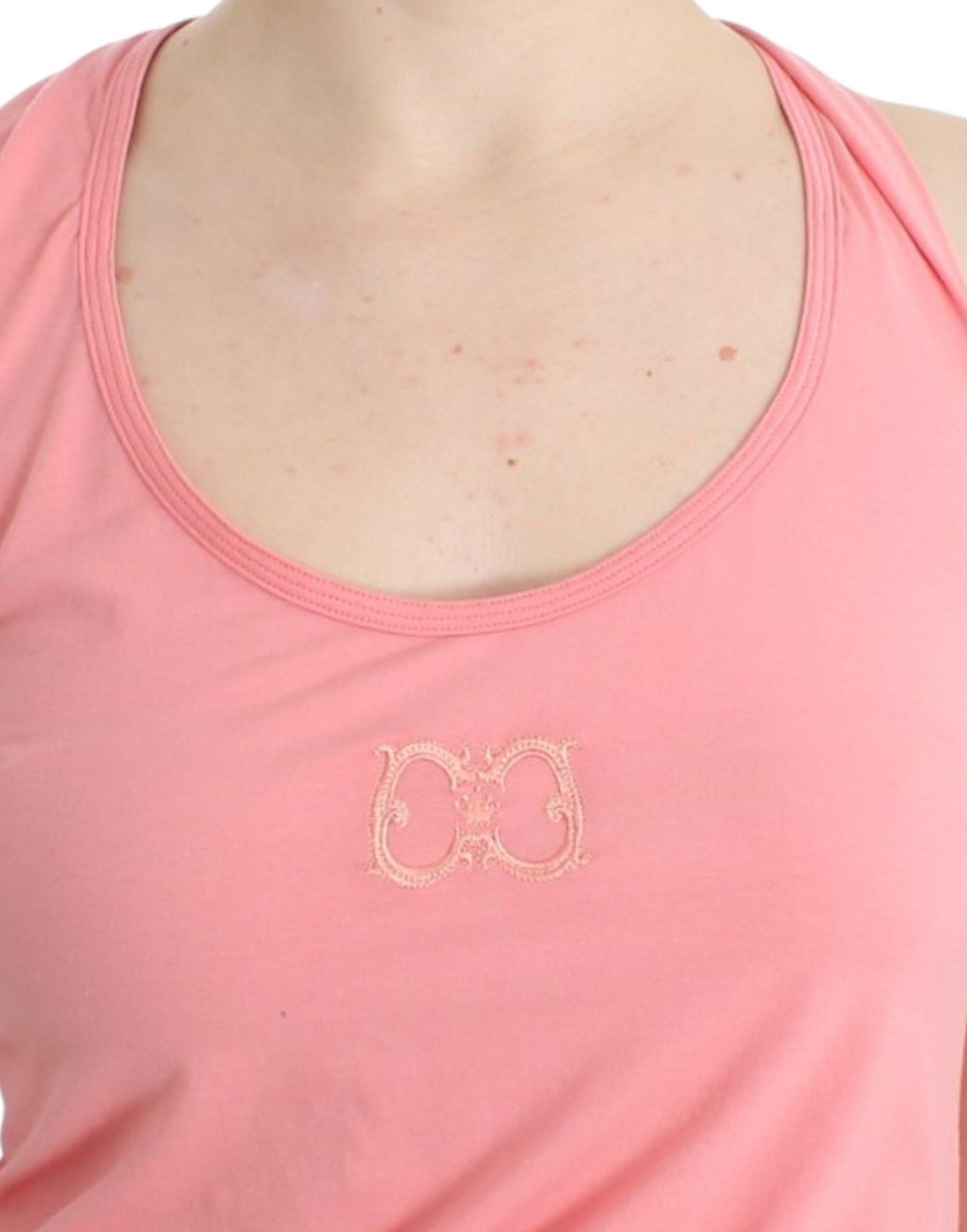 Camiseta sin mangas elegante de mezcla de algodón rosa
