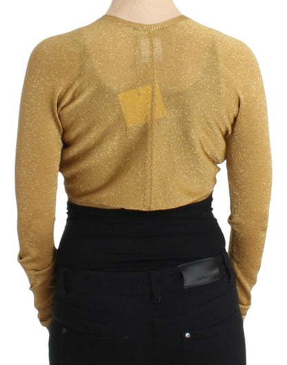Bolero adornado con brillo dorado