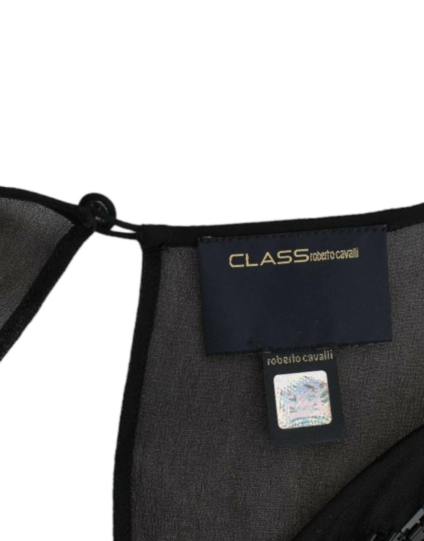 Elegante vestido blusón de seda negra transparente