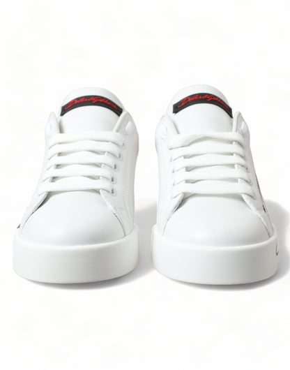 Elegantes zapatillas Portofino de piel blanca