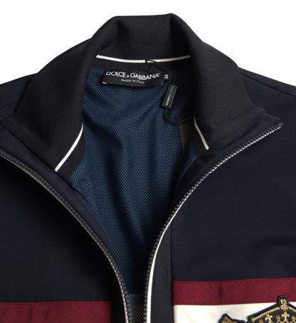 Suéter elegante tipo cárdigan con cremallera y rayas azules