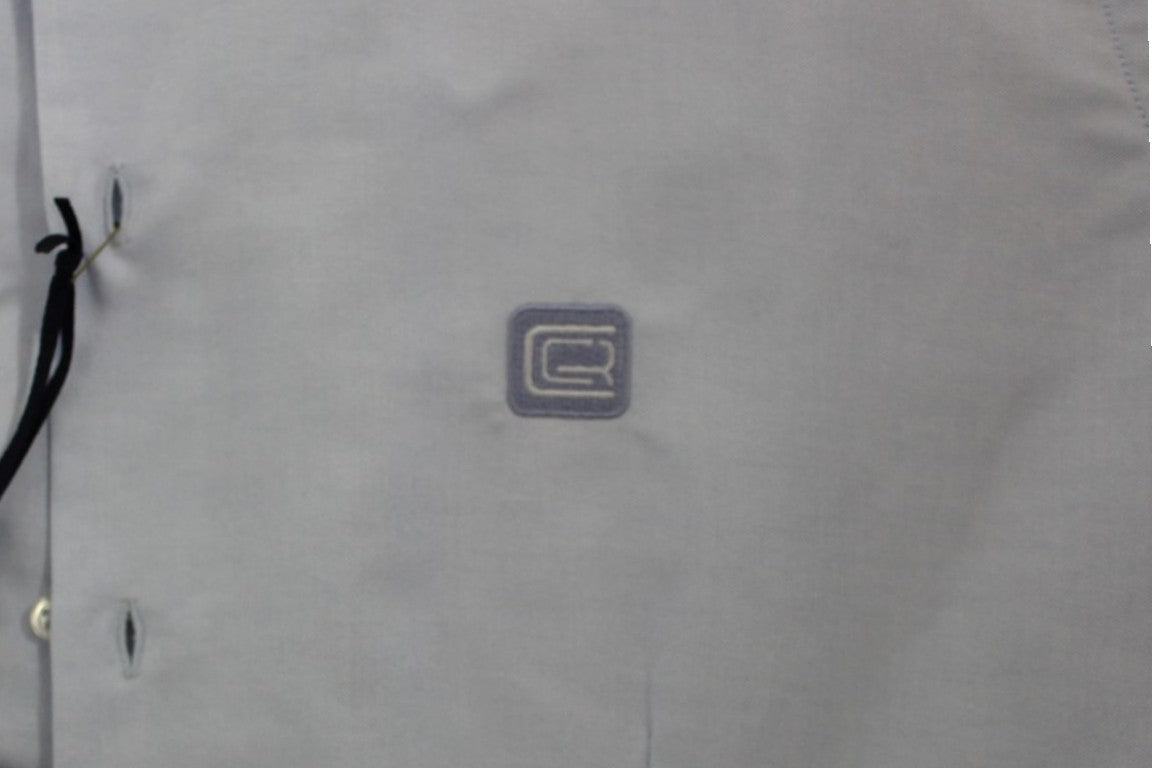 Camisa elegante de algodón italiano azul claro