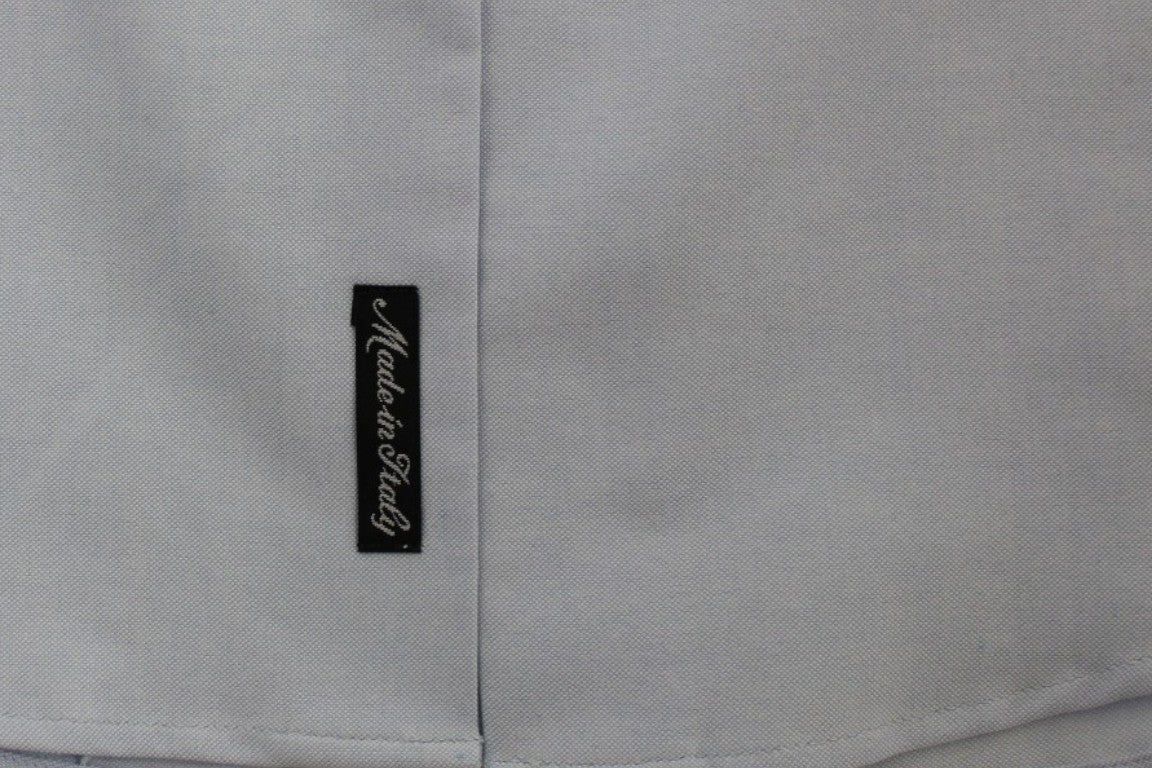 Camisa elegante de algodón italiano azul claro