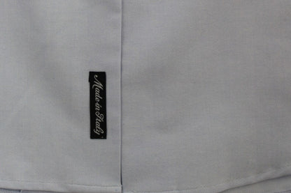Camisa elegante de algodón italiano azul claro