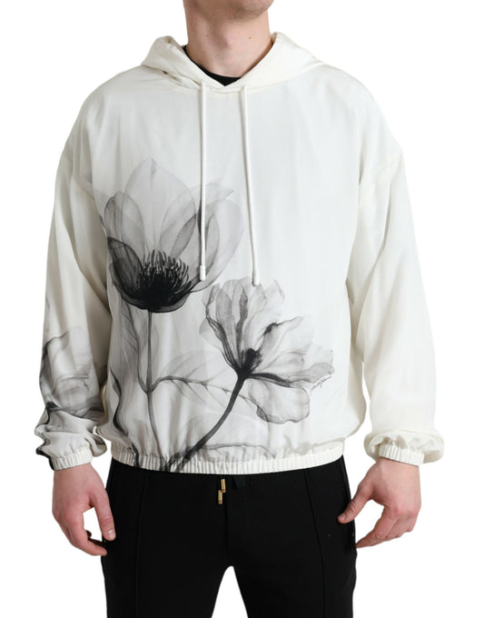 Elegante jersey con capucha de seda floral