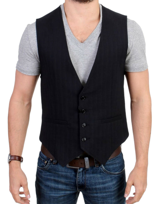 Chaleco informal elegante a rayas - Mezcla de algodón