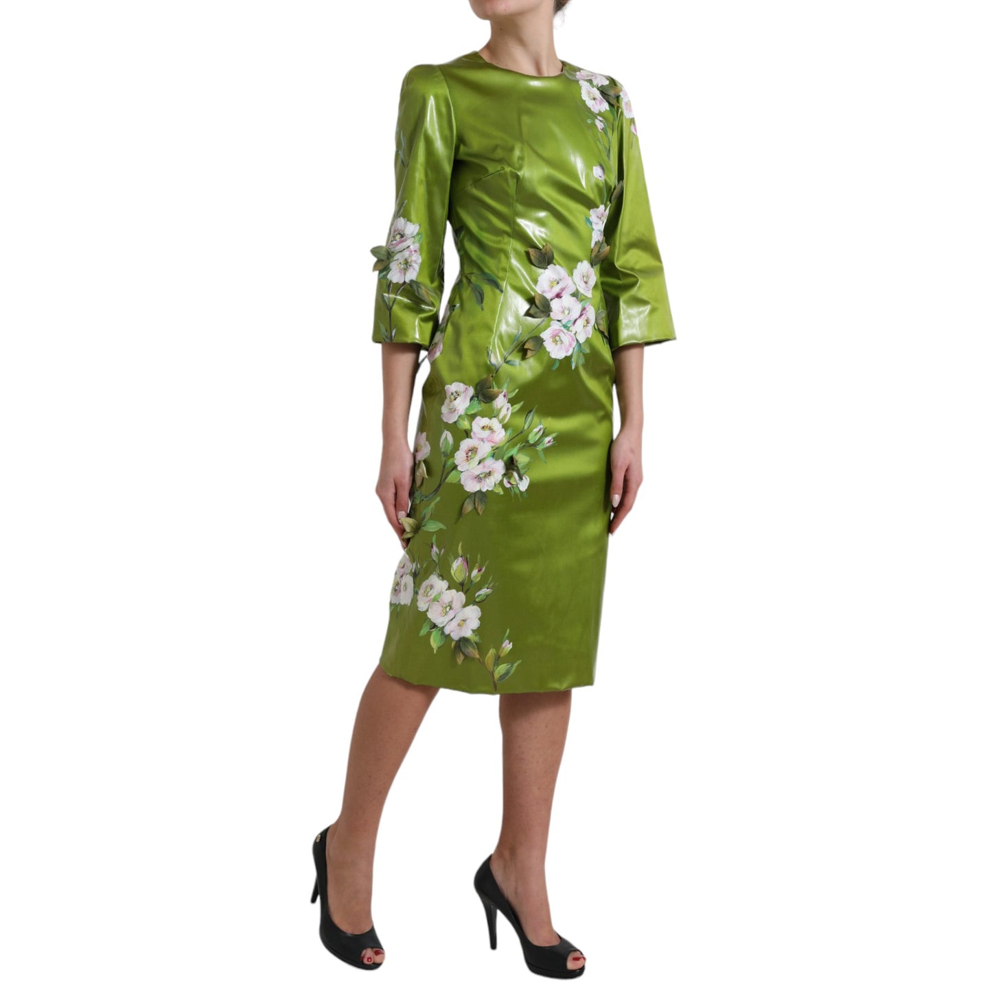 Vestido midi elegante con estampado floral