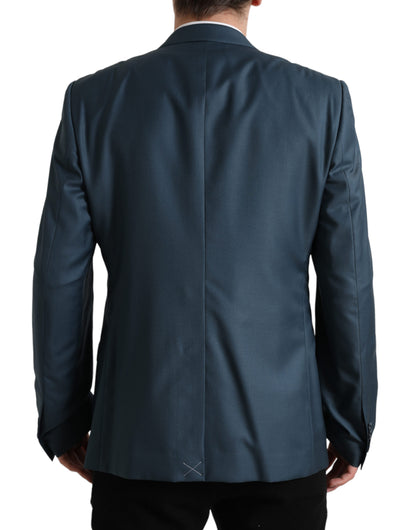 Elegante traje de dos piezas de lana verde martini