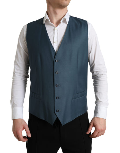 Elegante traje de dos piezas de lana verde martini