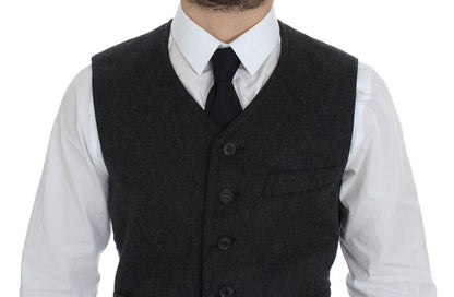 Elegante chaleco de vestir de mezcla de lana gris