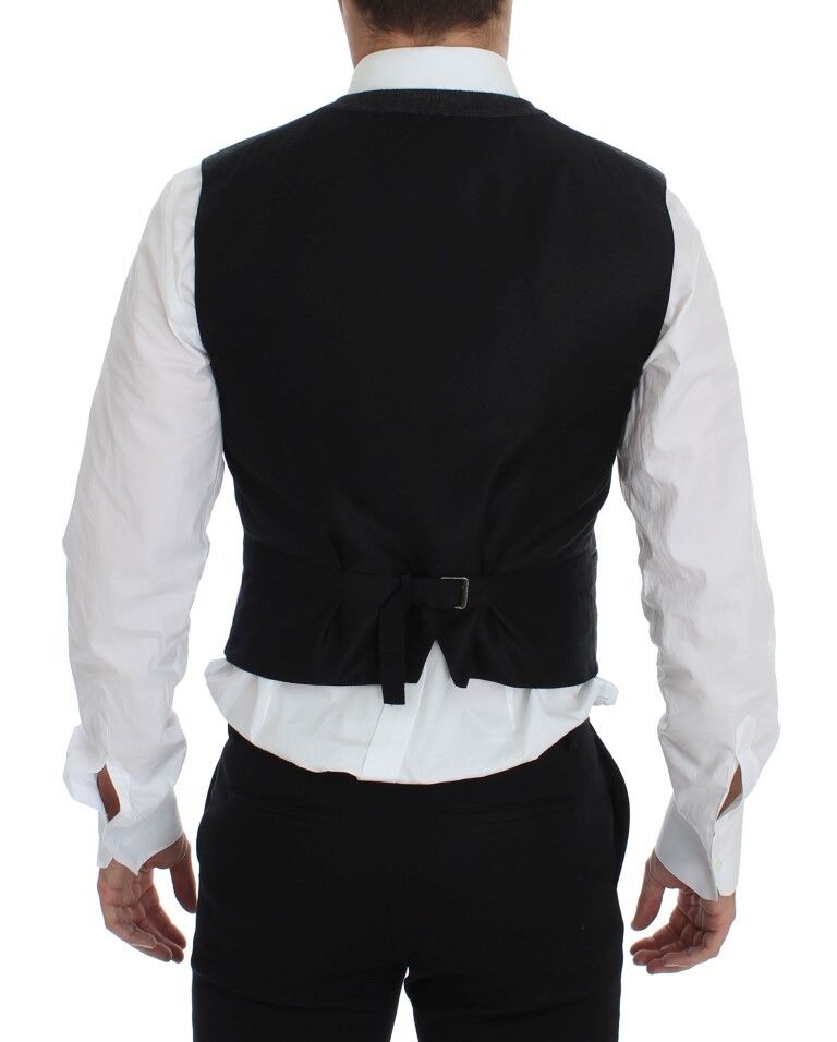 Elegante chaleco de vestir de mezcla de lana gris