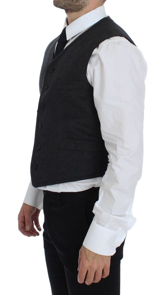 Elegante chaleco de vestir de mezcla de lana gris