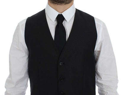 Elegante chaleco de vestir de mezcla de lana gris