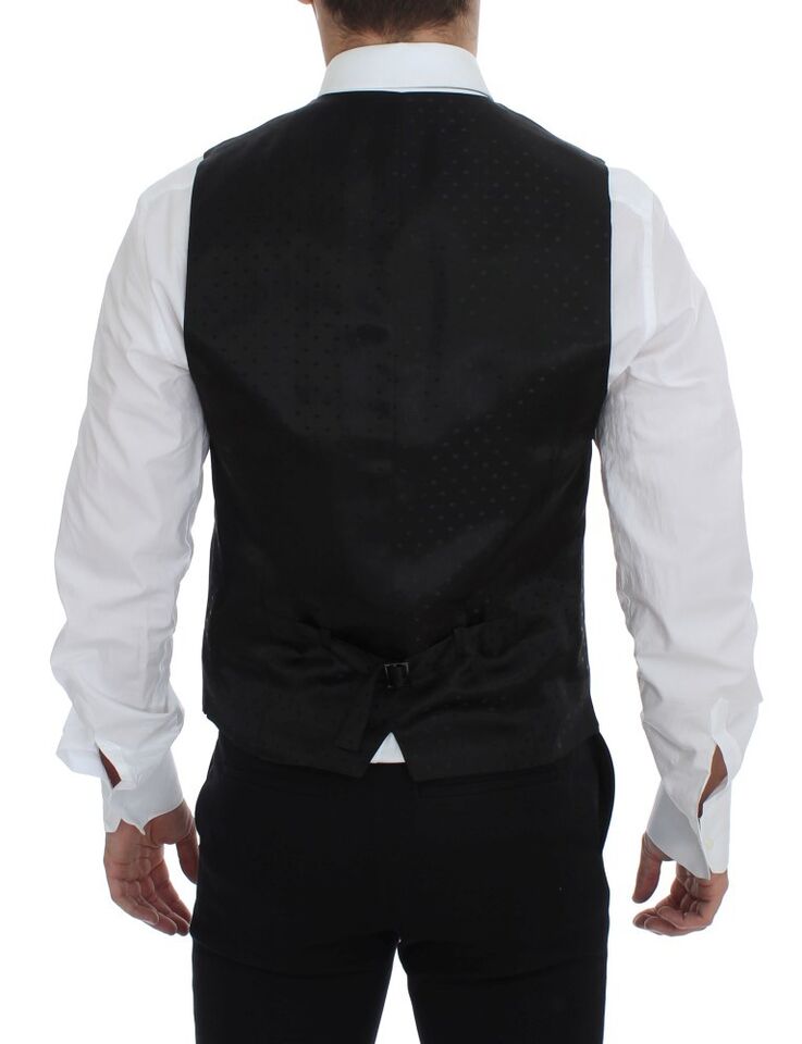 Elegante chaleco formal de lana gris