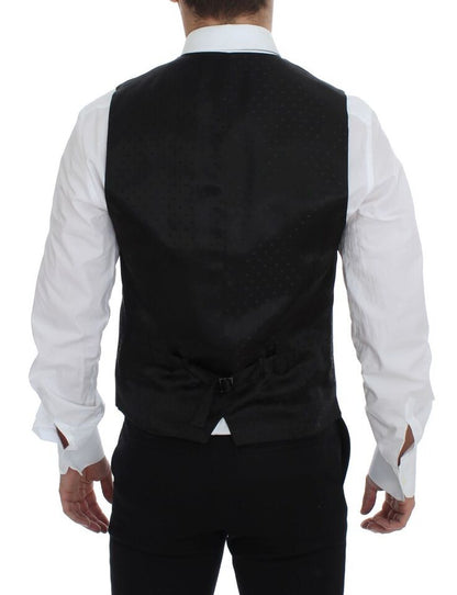 Elegante chaleco formal de lana gris