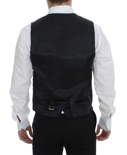 Elegante chaleco de lana a rayas grises