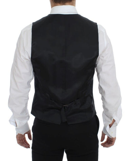 Elegante chaleco de vestir a rayas grises