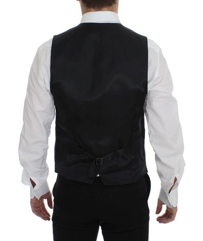 Elegante chaleco de lana a rayas grises