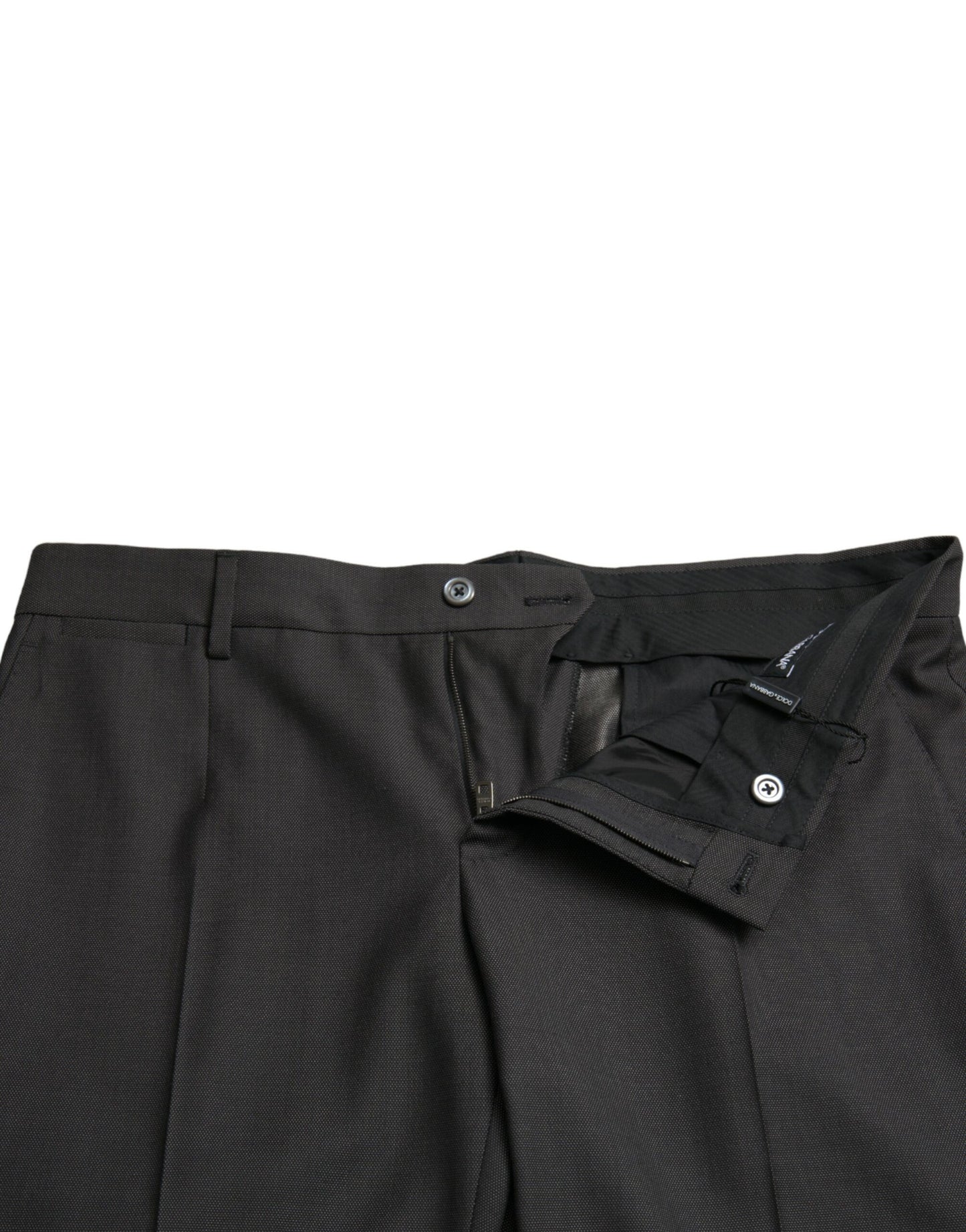 Elegantes pantalones de vestir ajustados en gris oscuro