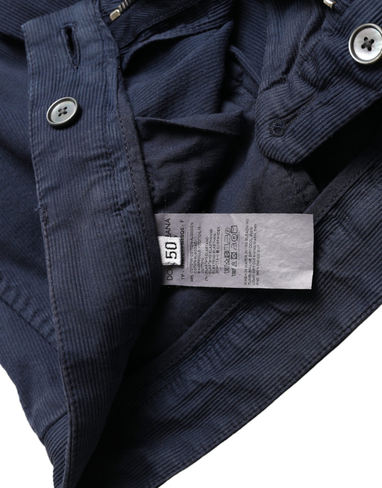 Elegantes pantalones de vestir ajustados de color azul oscuro