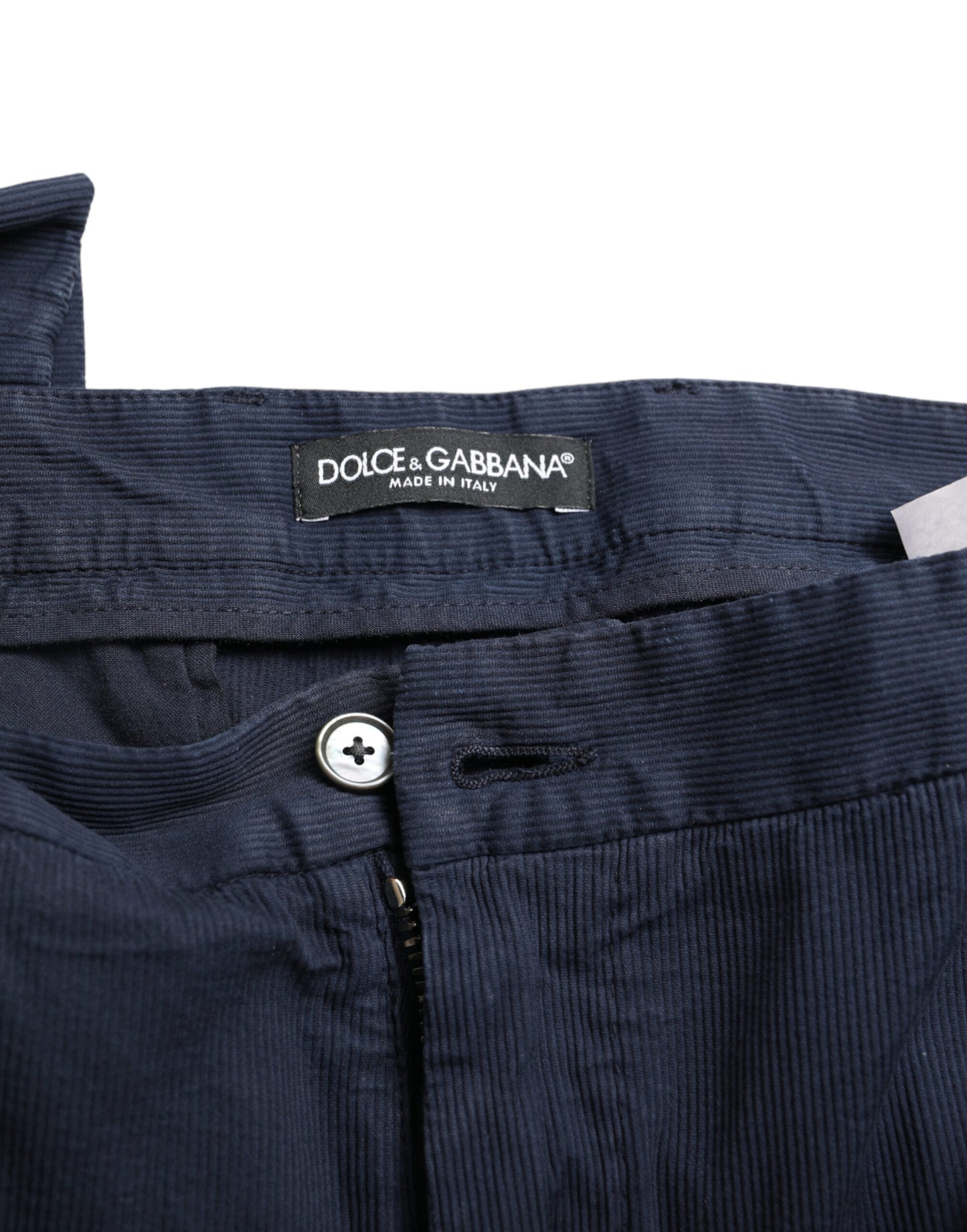 Elegantes pantalones de vestir ajustados de color azul oscuro