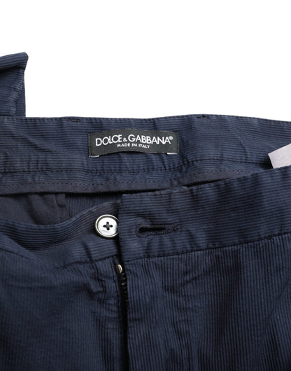 Elegantes pantalones de vestir ajustados de color azul oscuro