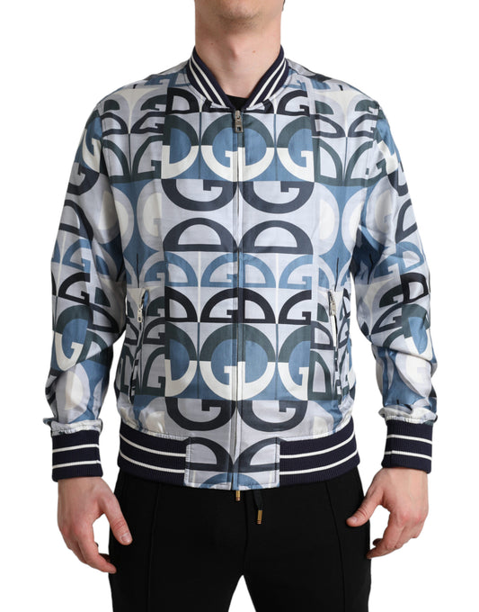 Chaqueta bomber de seda multicolor: elegancia clásica