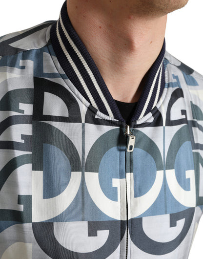 Chaqueta bomber de seda multicolor: elegancia clásica