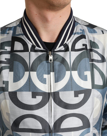 Chaqueta bomber de seda multicolor: elegancia clásica