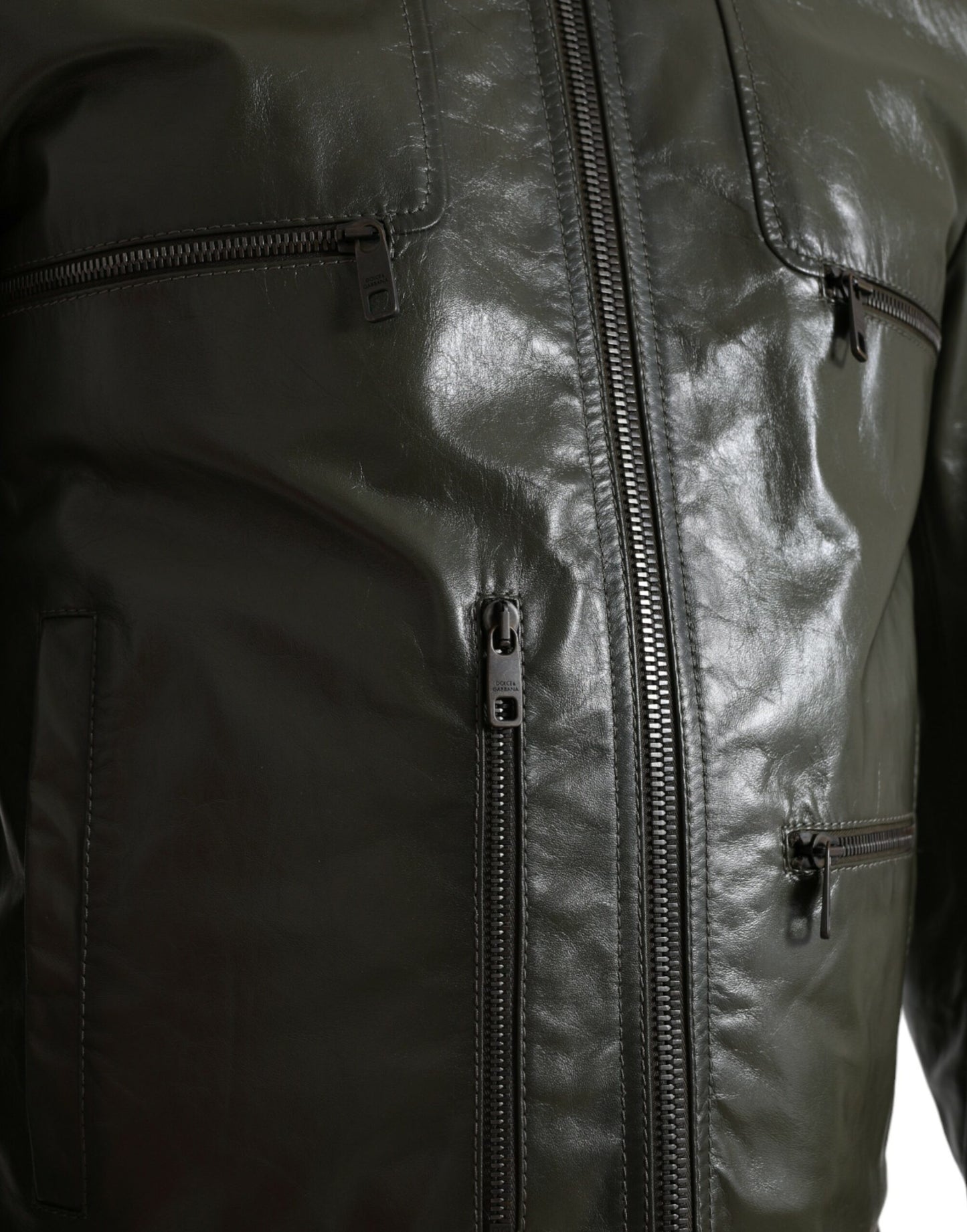 Chaqueta de motociclista de cuero Emerald Elegance