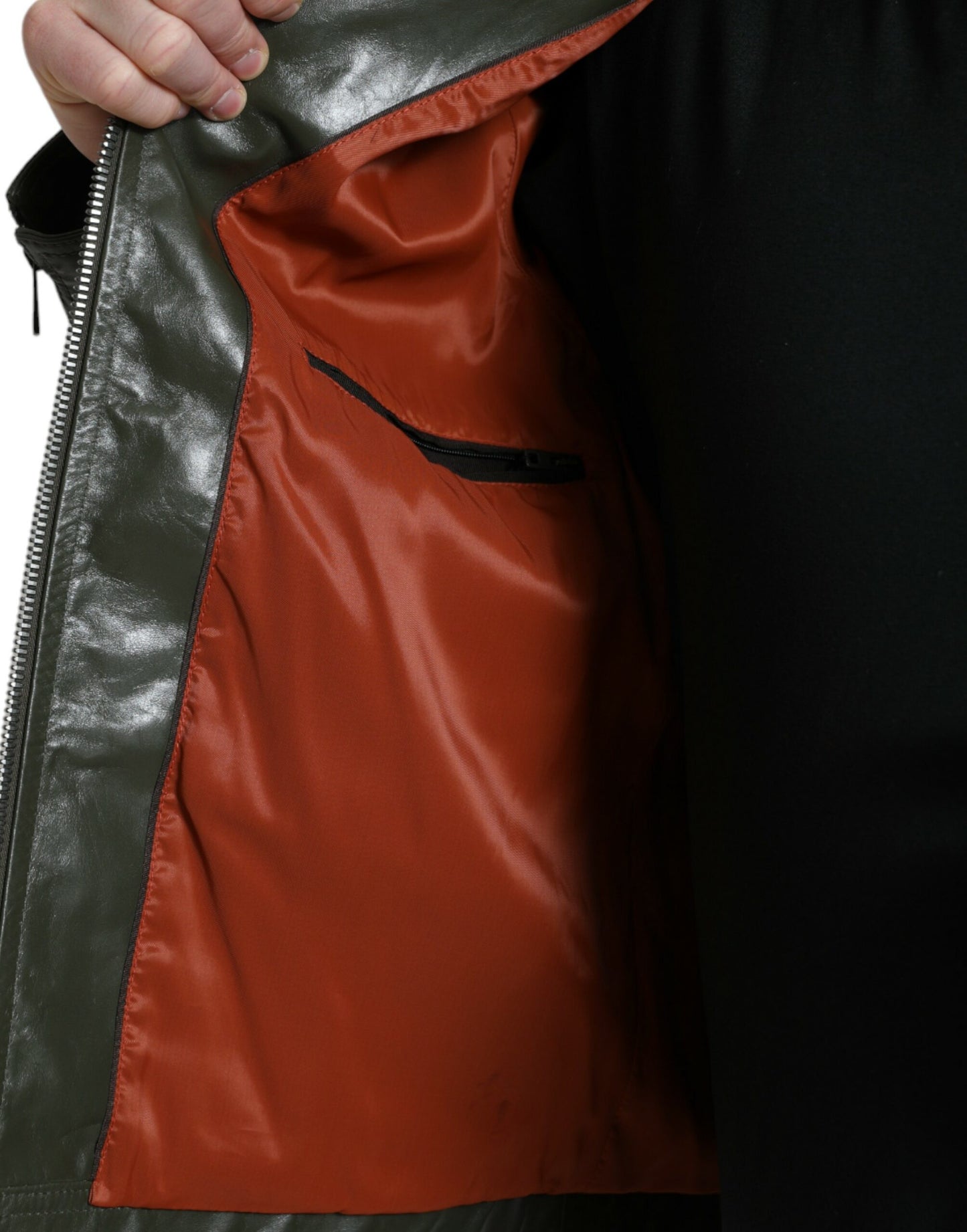 Chaqueta de motociclista de cuero Emerald Elegance