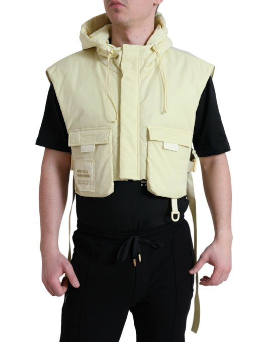 Chaqueta chaleco con capucha amarillo sol