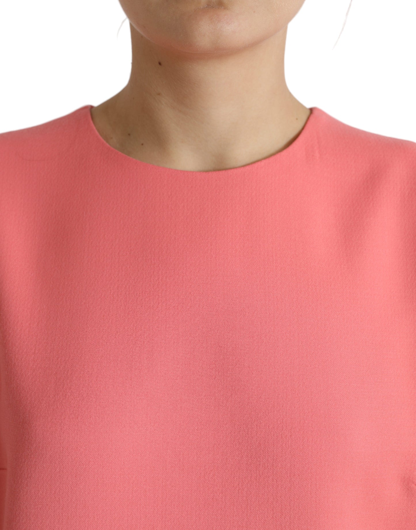 Vestido mini recto sin mangas rosa chic