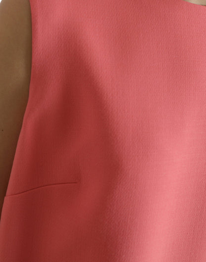 Vestido mini recto sin mangas rosa chic