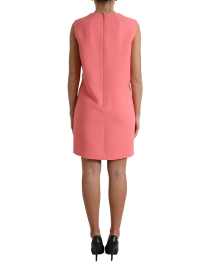 Vestido mini recto sin mangas rosa chic