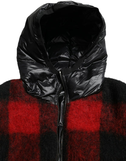 Chaqueta tipo poncho elegante con cuadros estilo búfalo