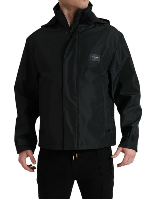 Chaqueta cortavientos negra elegante