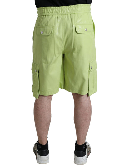 Bermudas elegantes de algodón verde claro