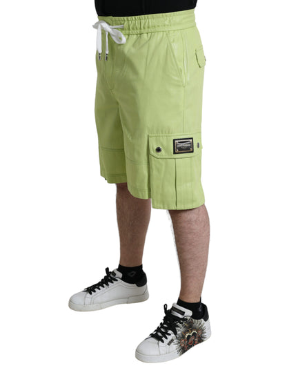 Bermudas elegantes de algodón verde claro