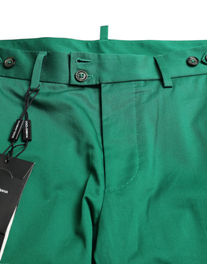 Elegantes bermudas de algodón verde oscuro