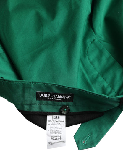 Elegantes bermudas de algodón verde oscuro