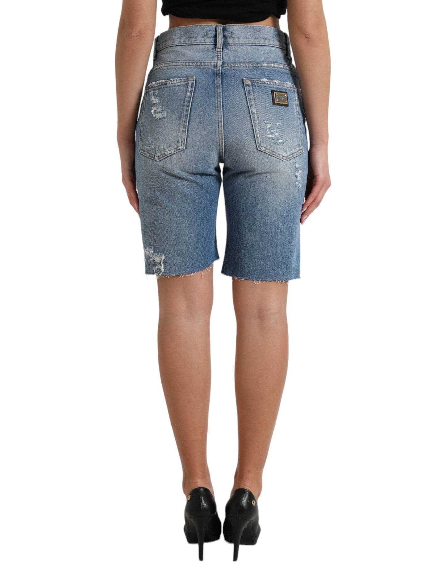 Bermudas vaqueras adornadas con cintura alta