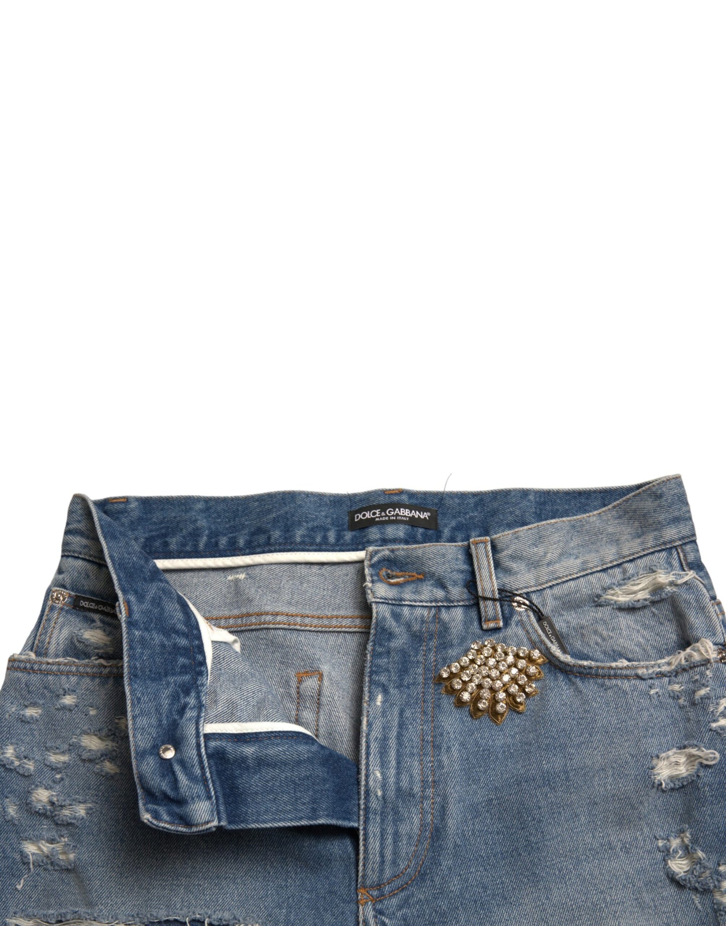 Bermudas vaqueras adornadas con cintura alta