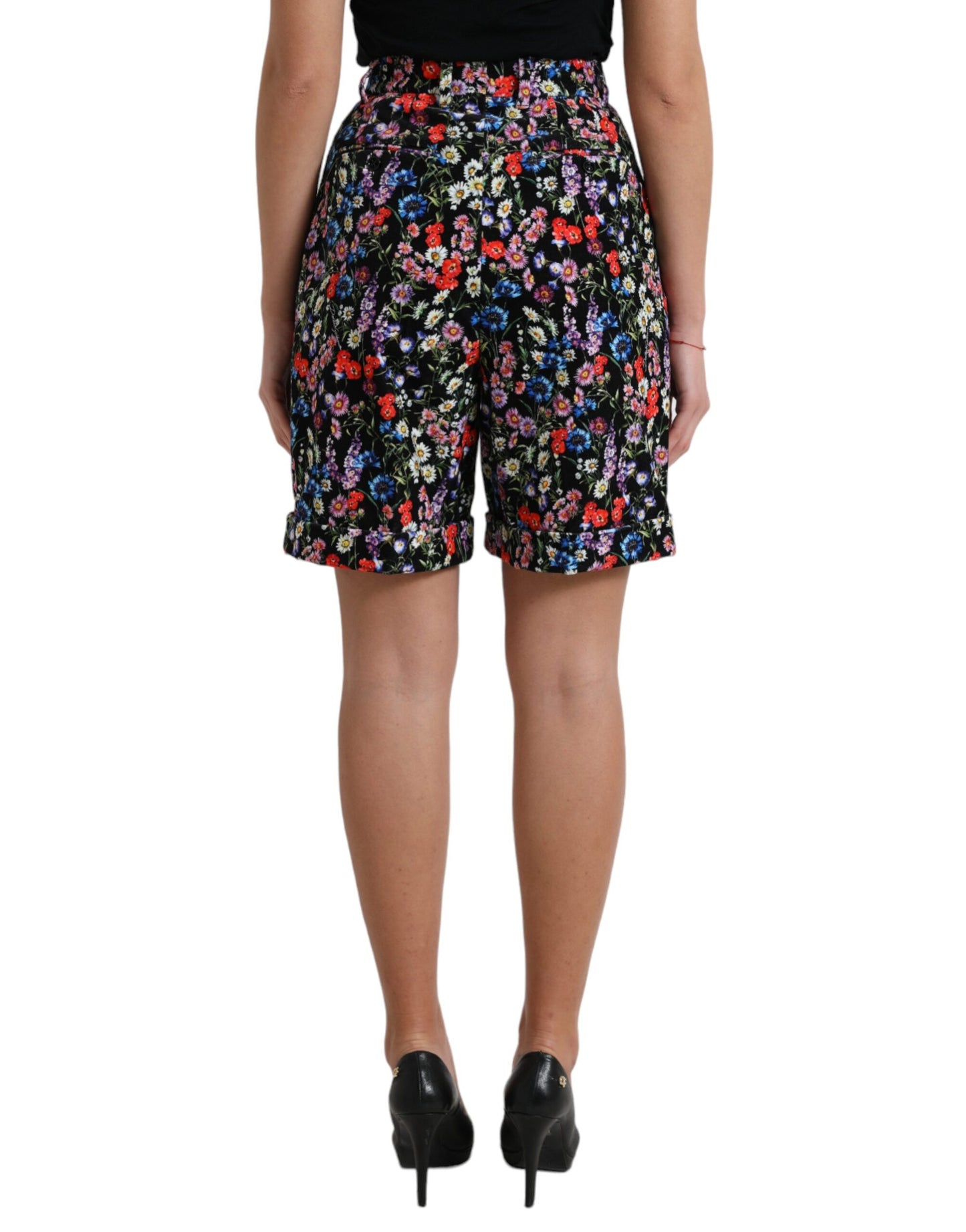 Pantalones cortos elegantes de cintura alta con estampado floral