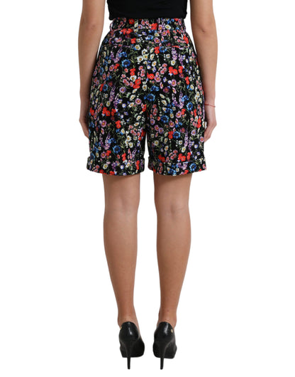 Pantalones cortos elegantes de cintura alta con estampado floral