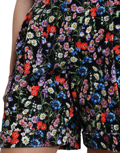 Pantalones cortos elegantes de cintura alta con estampado floral