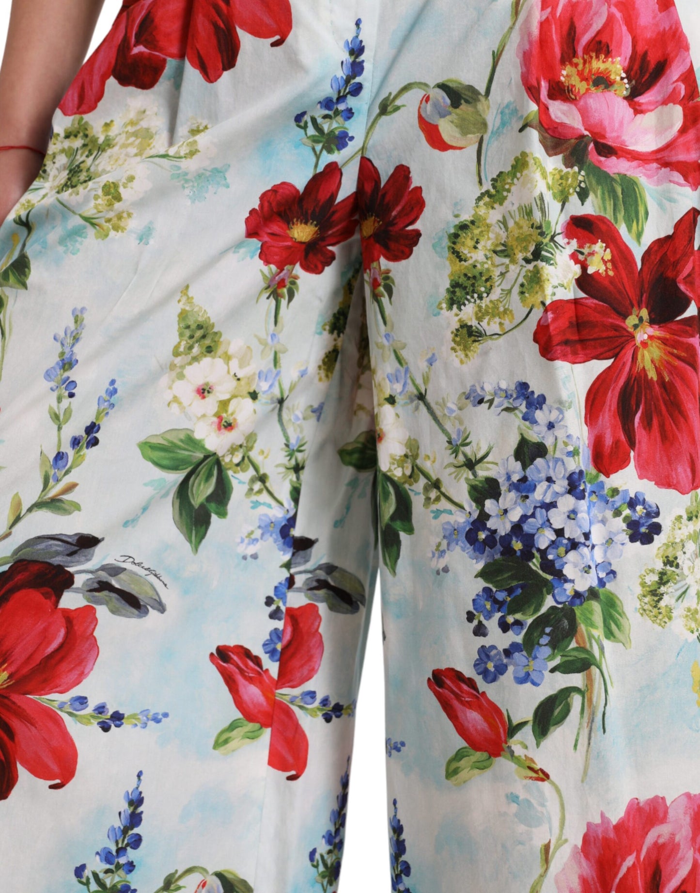 Pantalones anchos de cintura alta con estampado floral